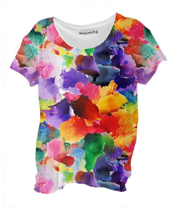 colorful floral pattern Drape Shirt