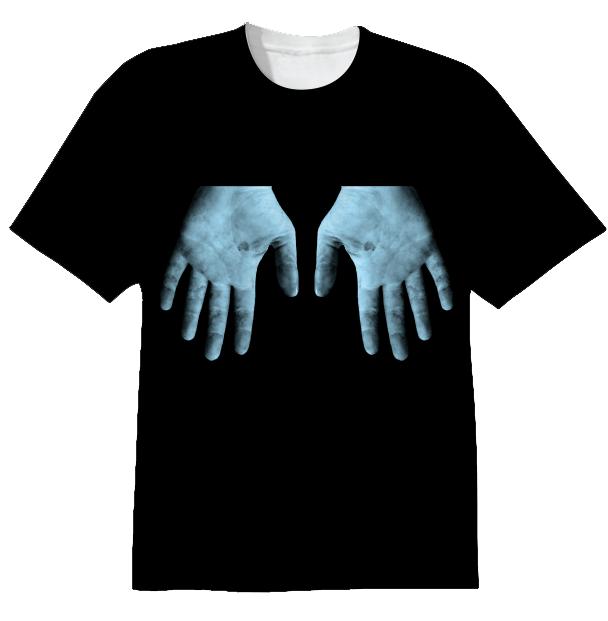 blue hands shirt