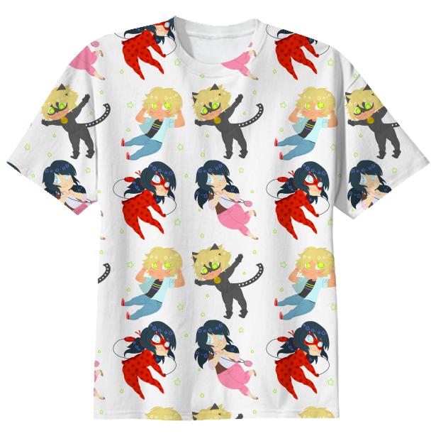 Miraculous Ladybug Pattern T Shirt