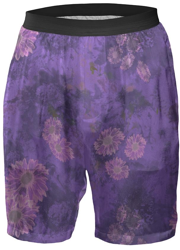 Mauve Floral Boxer Shorts