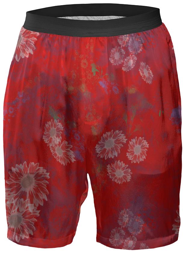 Red Floral Boxer Shorts