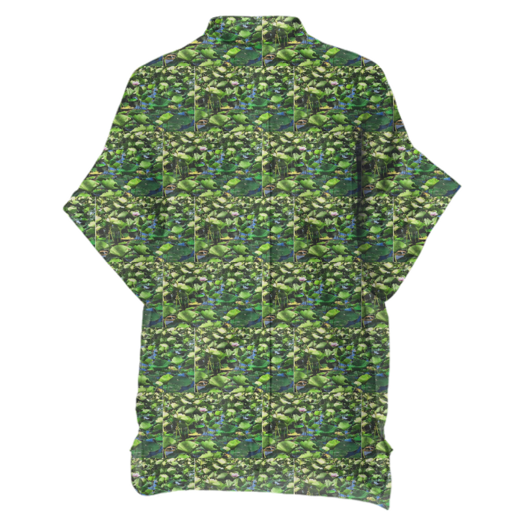 A Lotus Blooms Among The Pads Boxy linen Shirt