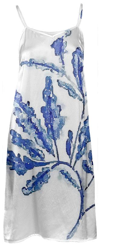 Blue Seaweed Slip Dress