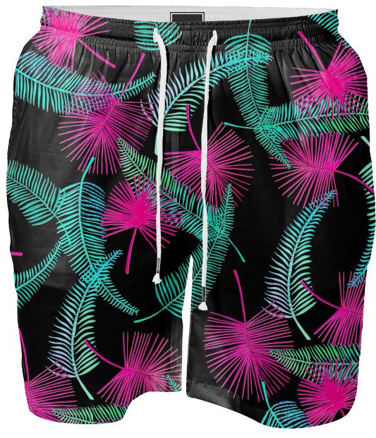 Jungle Fever Swim Trunks in Black