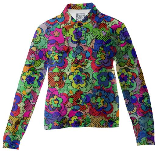 Retroblooming twill jacket