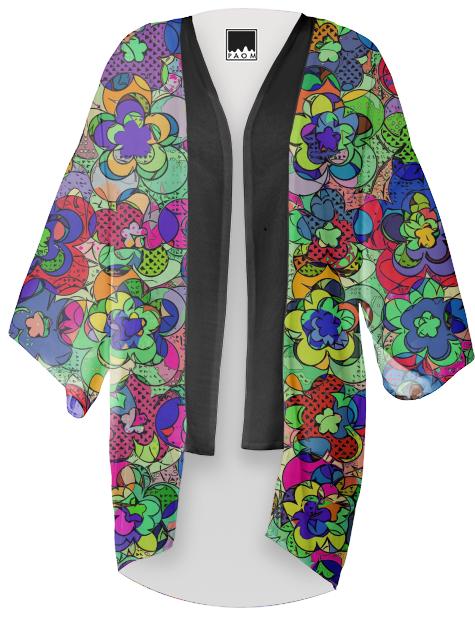 Retroblooming kimono
