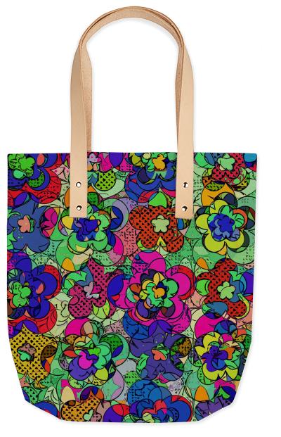 Retroblooming summer tote bag