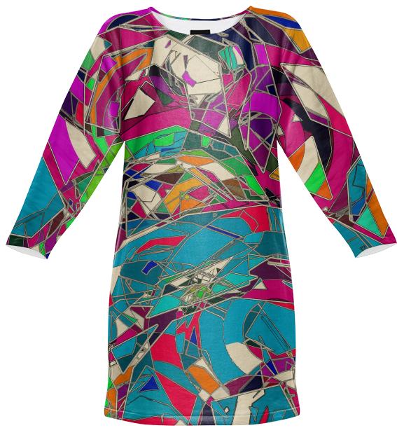 Three Moon Jazz sweatshirt dress