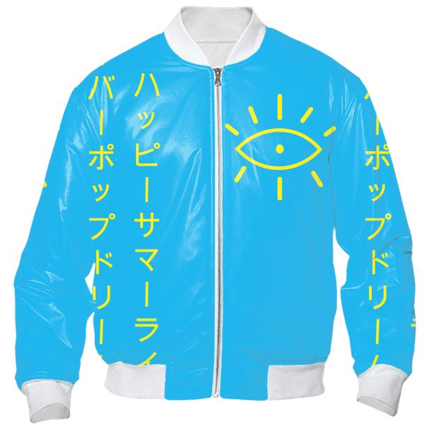 Summer Rising Iconic Blue Yellow Bomber Jacket