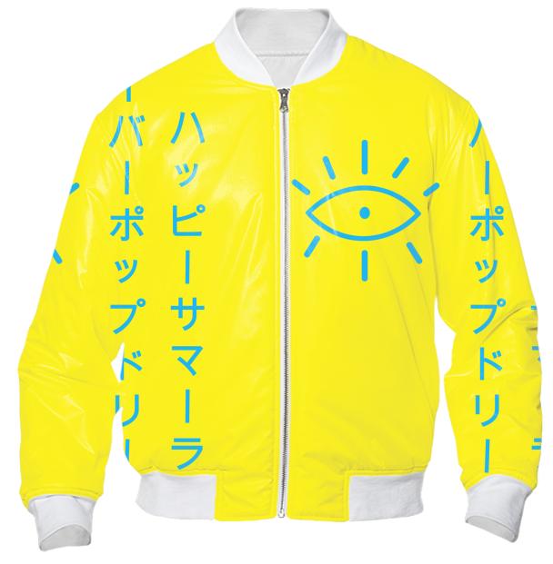 Summer Rising Iconic Yellow Blue Bomber Jacket