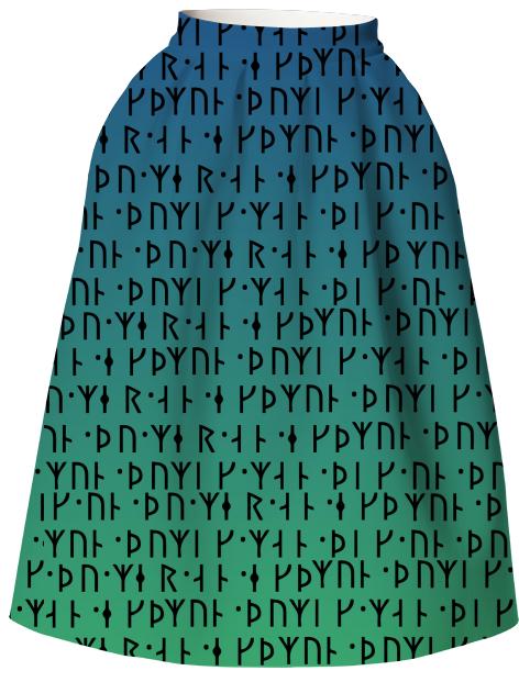Dusk Haze Runic Scroll Neoprene Skirt