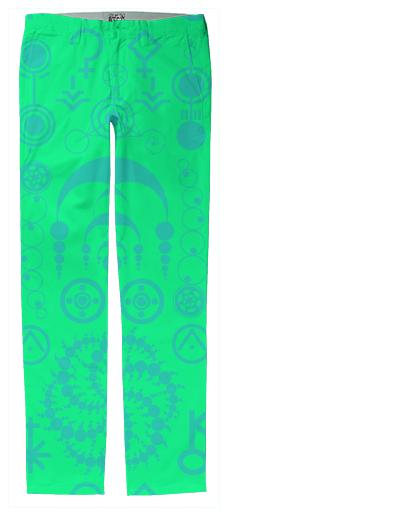 Dusk Haze Crop Circle Green Mint Trousers