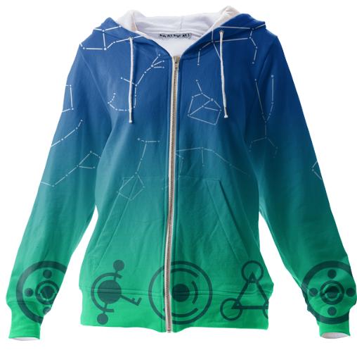 Dusk Haze Constellation Zip Up Hoodie