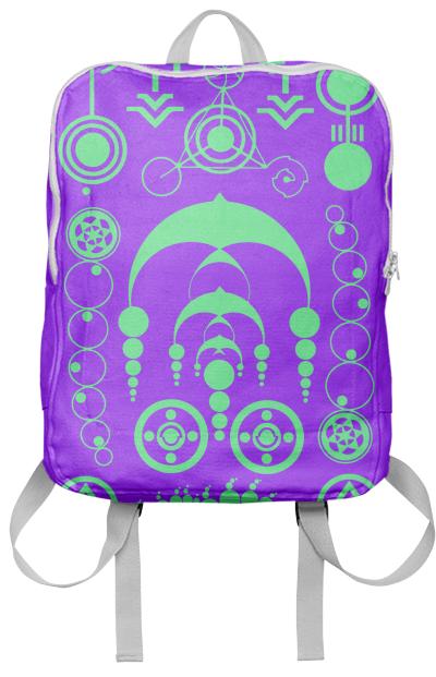 Dusk Haze Purple Green Crop Circles Backpack