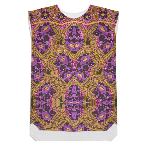 Purple and Gold floral African print shift dress
