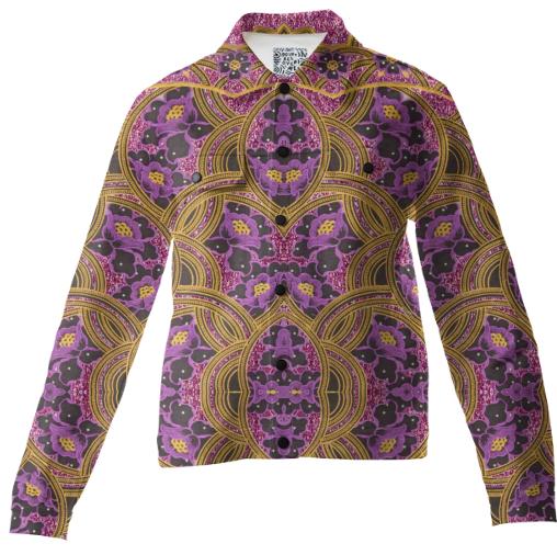 Purple and Gold African print Twill jacket