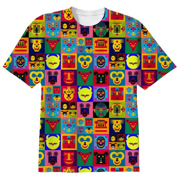 LSD Dream Emulator Happy Town Face Pattern T Shirt