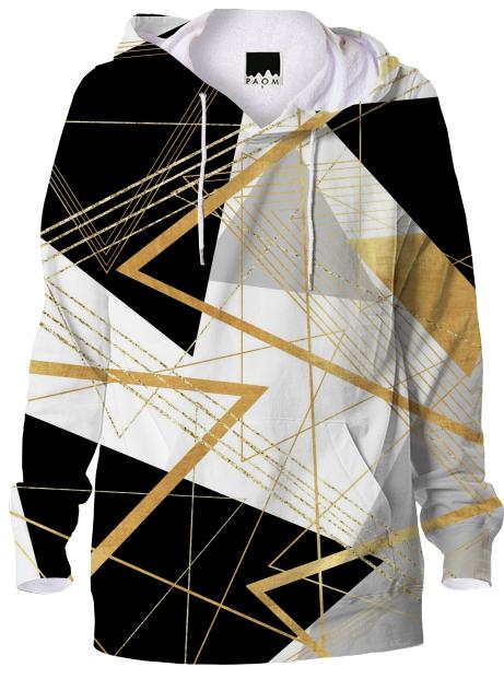Black Gold and Gray Abstract Geometric Pattern