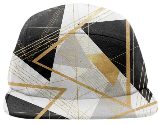 Black Gold and Gray Abstract Geometric Pattern
