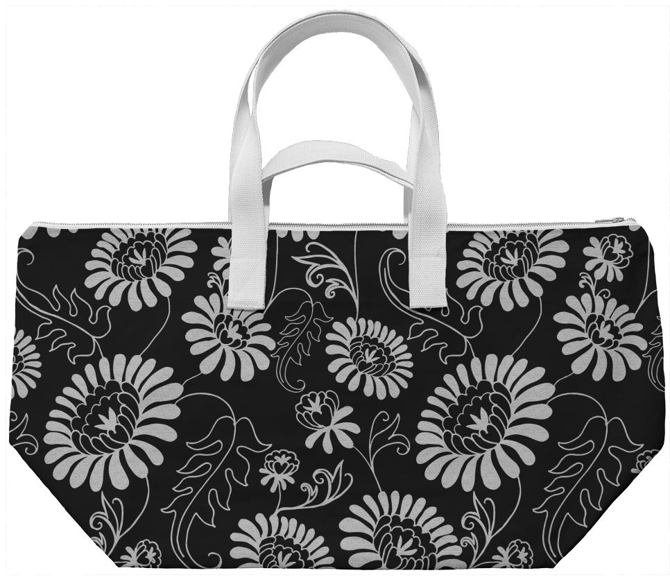 Vintage flowers on Black