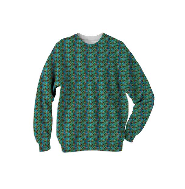Green Blue Elegant Sweatshirt