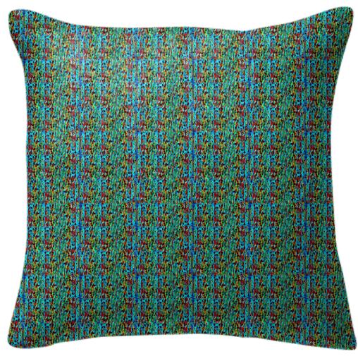 Green Blue Pattern Pillow