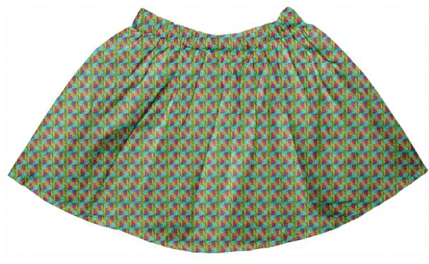 Colorful Pattern Kids Full Skirt