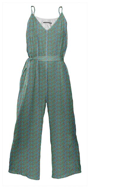 Elegant Pattern Tie Waist Jumpsuit