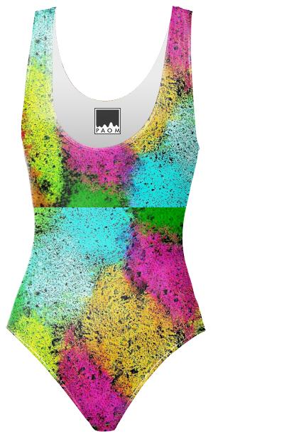 Colorful One Piece Swimsuit