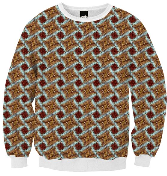 Cool Pattern Ribbed Sweatshirt