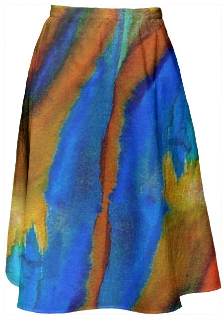 Cool Painting Midi Skirt