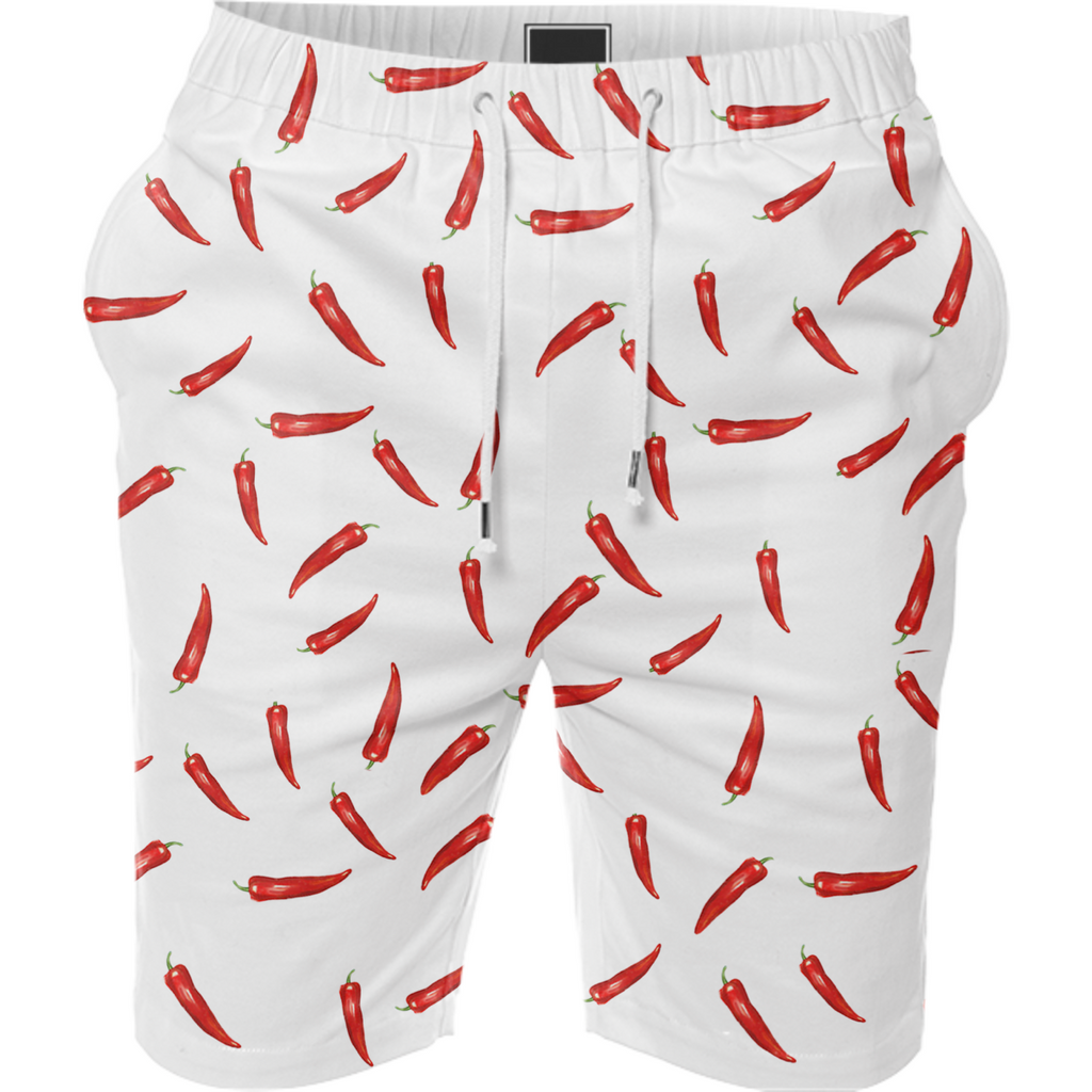 Red Hot Pepper Print Shorts