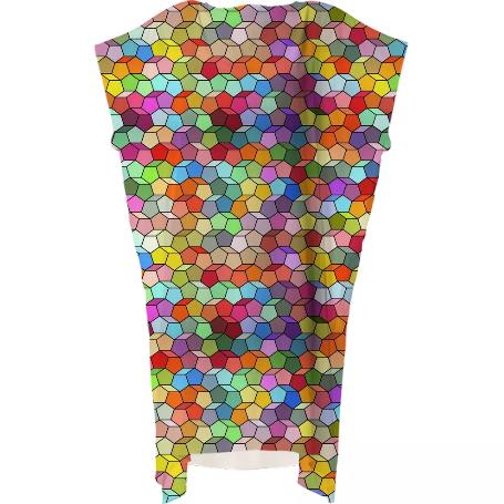 Colorful Geometric Polygon Pattern Square Dress