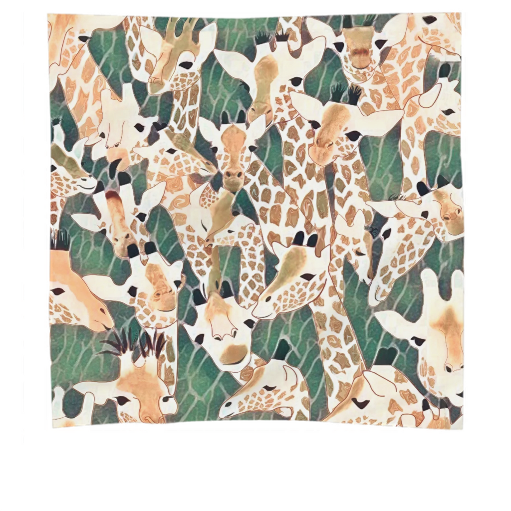 giraffes, animals orange, green, color trend, monochrome, cute, minimalistic