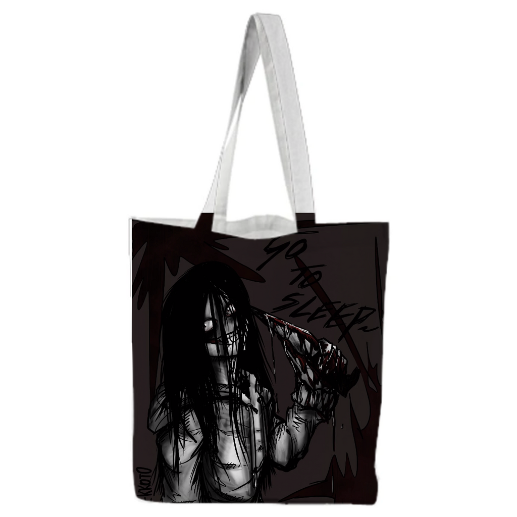 Jeff the killer creepypasta bloody edgy dark horror serial killer tote bag