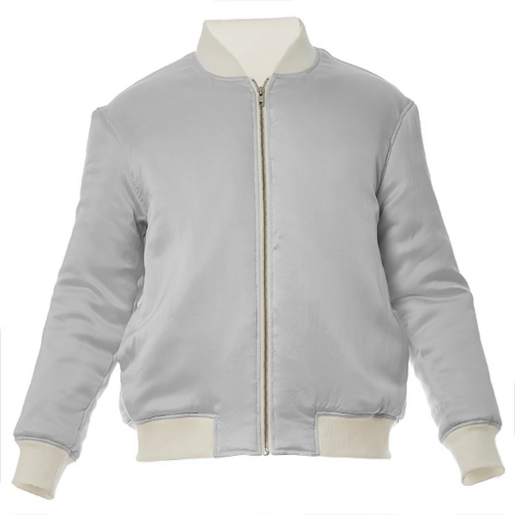 color light grey VP silk bomber jacket