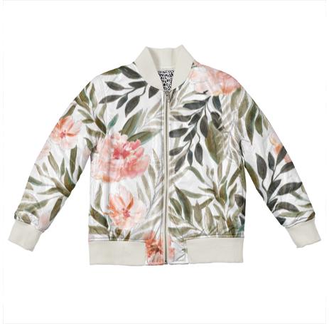 Kids bomber with painted roses