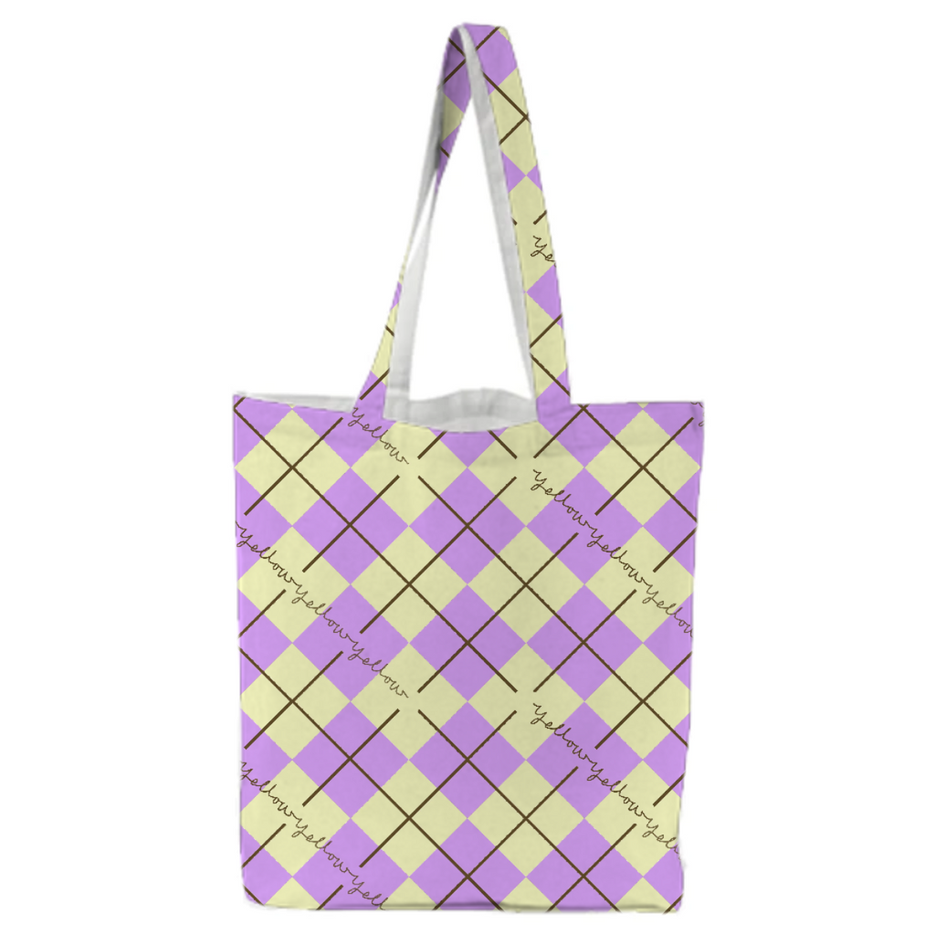 Yellow Argyle Tote Bag