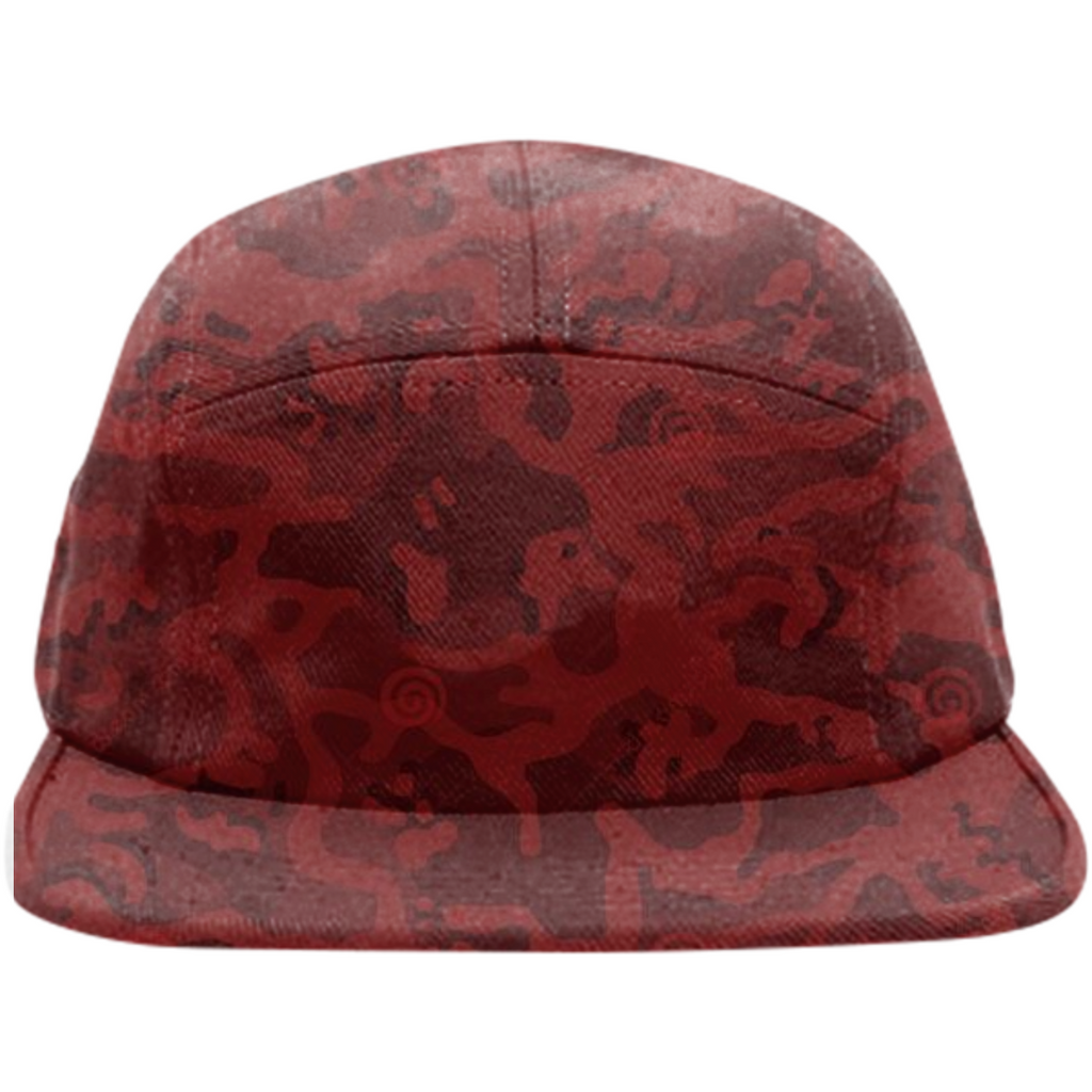 army red texture design on hats