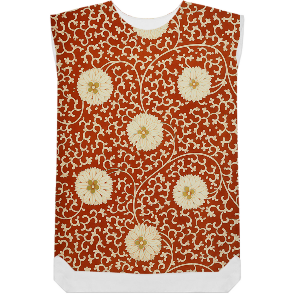 Chinese Dahlia pattern in red and cream
