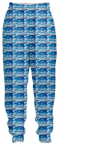 Bright Blue Sky Pattern Tracksuit Pant