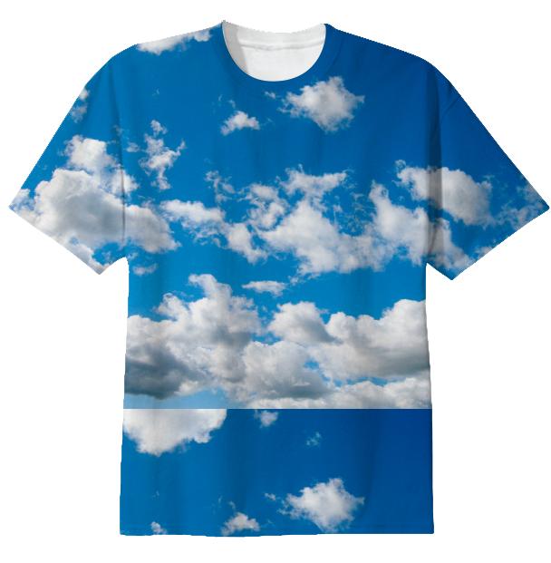 Bright Blue Sky Pattern T shirt