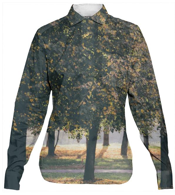 Autumn Trees Women s Button Down