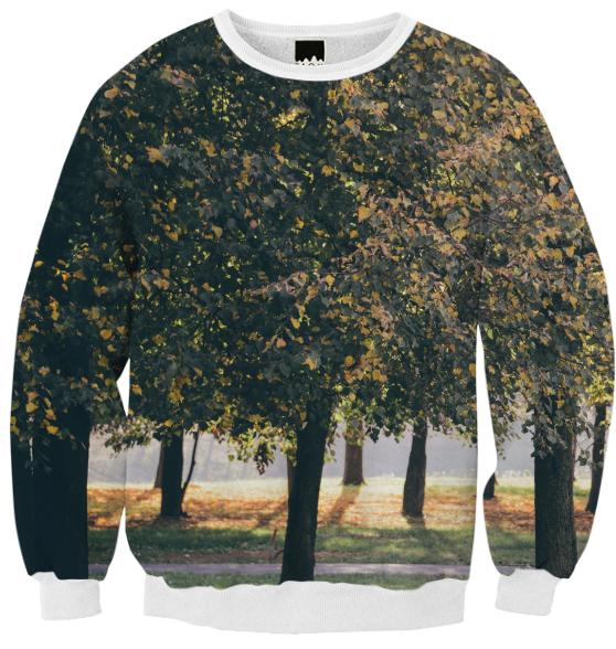 Autumn Trees Ribbed Sweatshirt