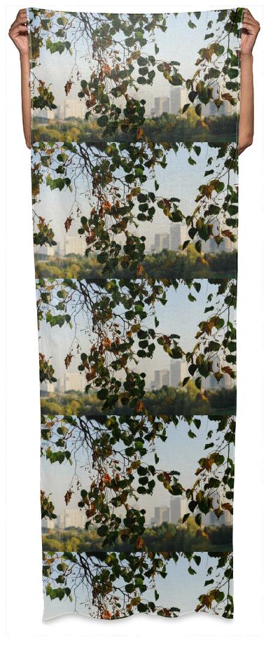 Autumn in the city pattern Wrap Scarf
