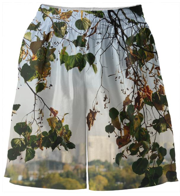 Autumn in the city Basketball Shorts