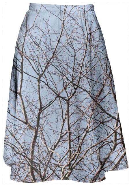 Tangled Blue Sky Midi Skirt