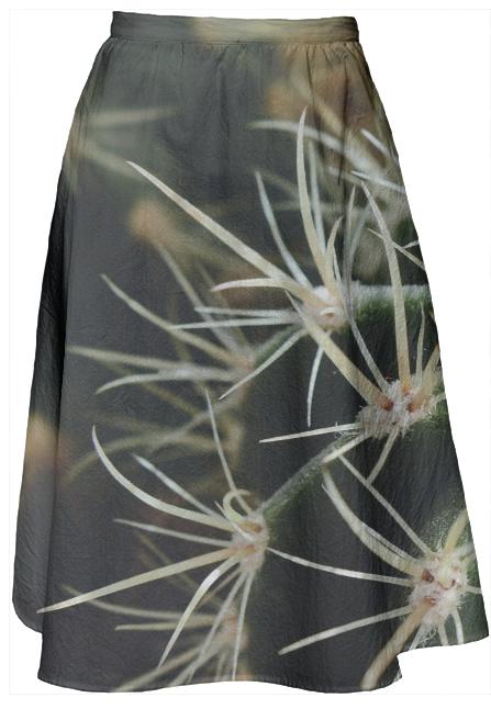 Cactus Close Up Midi Skirt