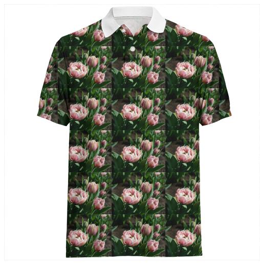 Tulips Pattern Polo Shirt