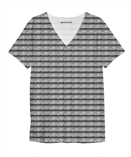 Abandoned Pattern V Neck Shirt